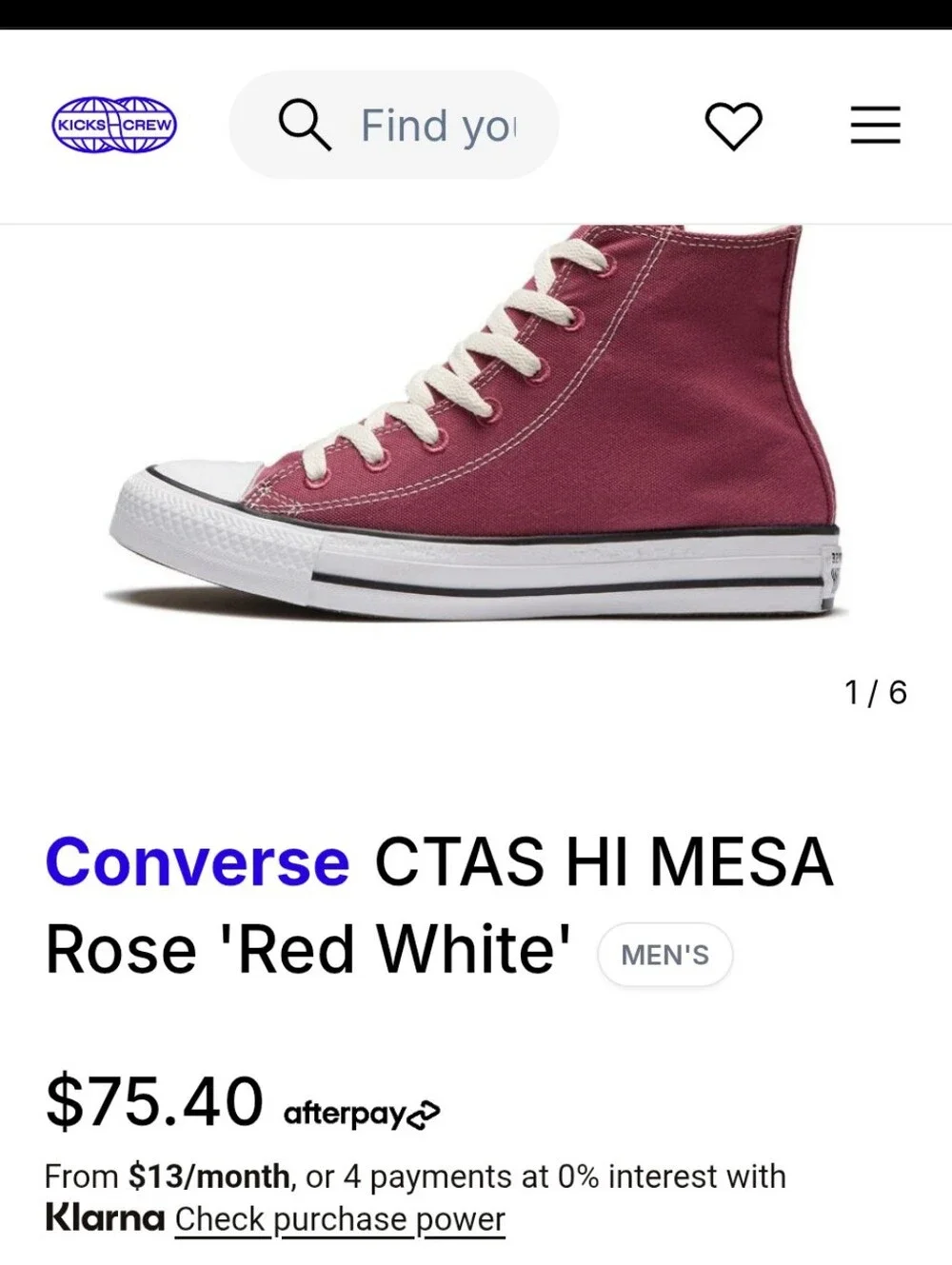 Converse High Top Sneakers - Maroon and White